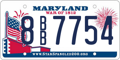 MD license plate 8BB7754