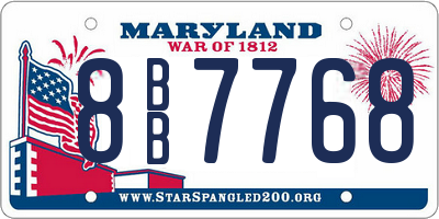 MD license plate 8BB7768
