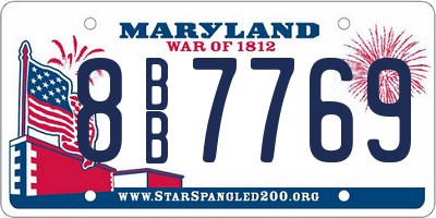 MD license plate 8BB7769