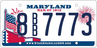 MD license plate 8BB7773