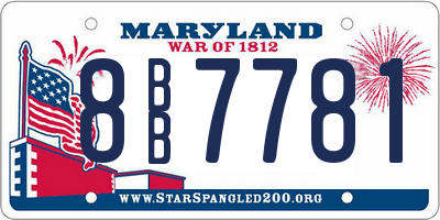 MD license plate 8BB7781