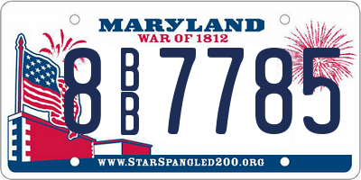 MD license plate 8BB7785