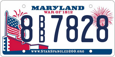 MD license plate 8BB7828