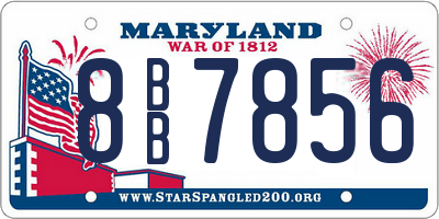 MD license plate 8BB7856