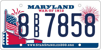 MD license plate 8BB7858