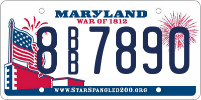 MD license plate 8BB7890