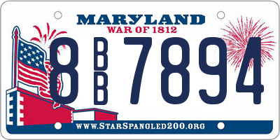 MD license plate 8BB7894
