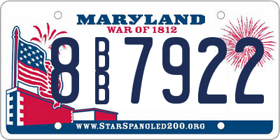 MD license plate 8BB7922