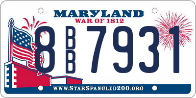 MD license plate 8BB7931