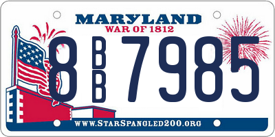 MD license plate 8BB7985