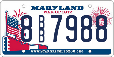MD license plate 8BB7988