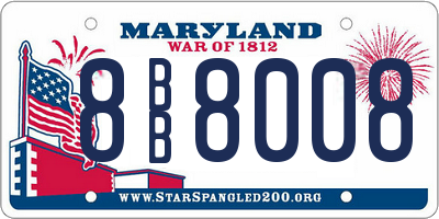 MD license plate 8BB8008