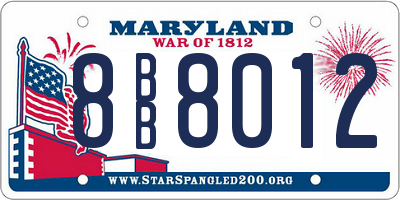 MD license plate 8BB8012