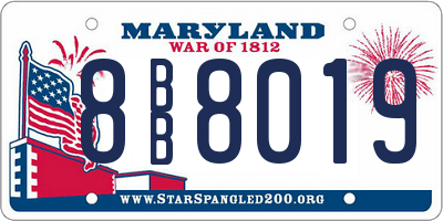 MD license plate 8BB8019