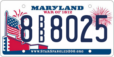 MD license plate 8BB8025