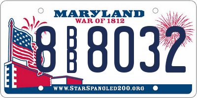 MD license plate 8BB8032