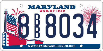 MD license plate 8BB8034
