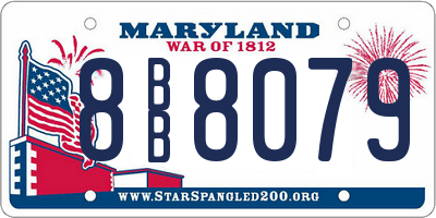 MD license plate 8BB8079