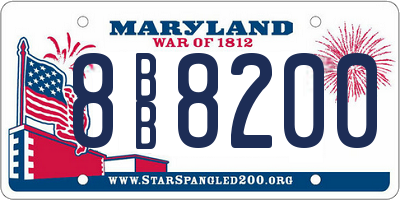 MD license plate 8BB8200