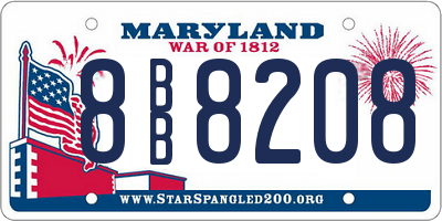 MD license plate 8BB8208