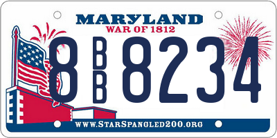 MD license plate 8BB8234
