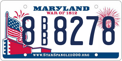 MD license plate 8BB8278