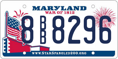 MD license plate 8BB8296