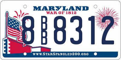 MD license plate 8BB8312
