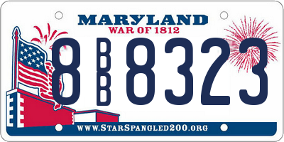 MD license plate 8BB8323