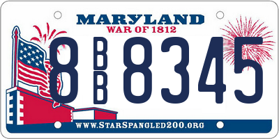 MD license plate 8BB8345
