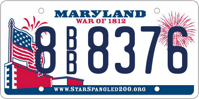 MD license plate 8BB8376