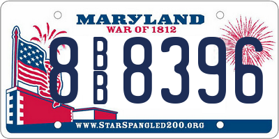 MD license plate 8BB8396