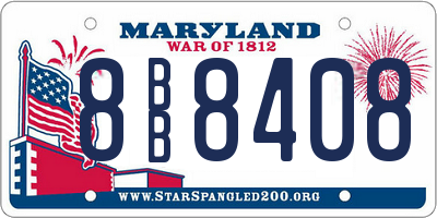 MD license plate 8BB8408