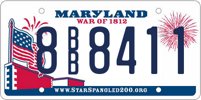 MD license plate 8BB8411