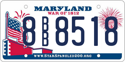 MD license plate 8BB8518