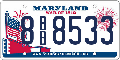 MD license plate 8BB8533
