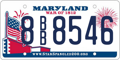 MD license plate 8BB8546