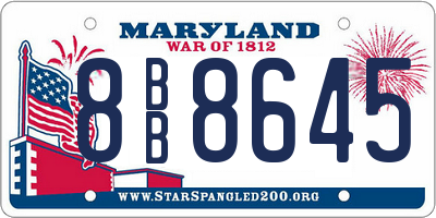 MD license plate 8BB8645