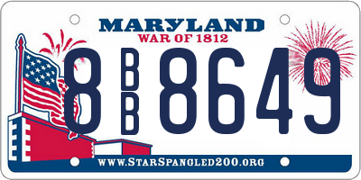 MD license plate 8BB8649