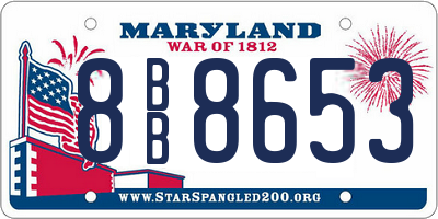 MD license plate 8BB8653