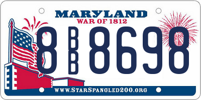 MD license plate 8BB8698
