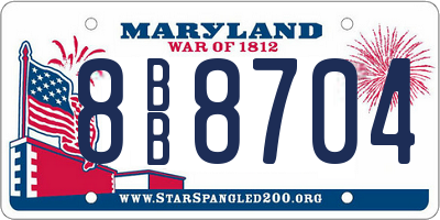 MD license plate 8BB8704