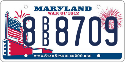MD license plate 8BB8709