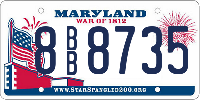 MD license plate 8BB8735