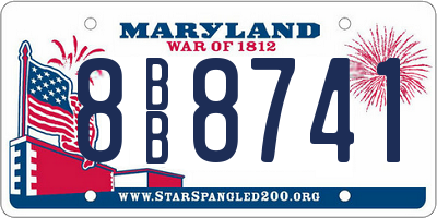 MD license plate 8BB8741