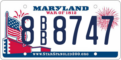 MD license plate 8BB8747