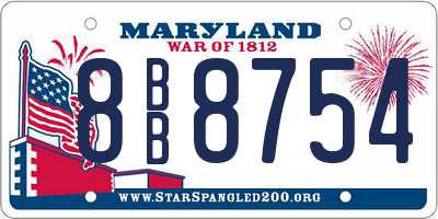 MD license plate 8BB8754