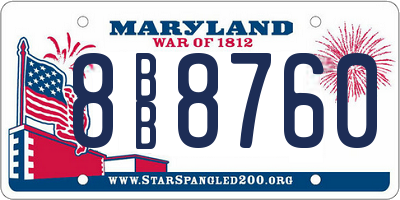 MD license plate 8BB8760