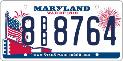 MD license plate 8BB8764