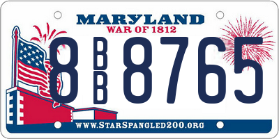 MD license plate 8BB8765